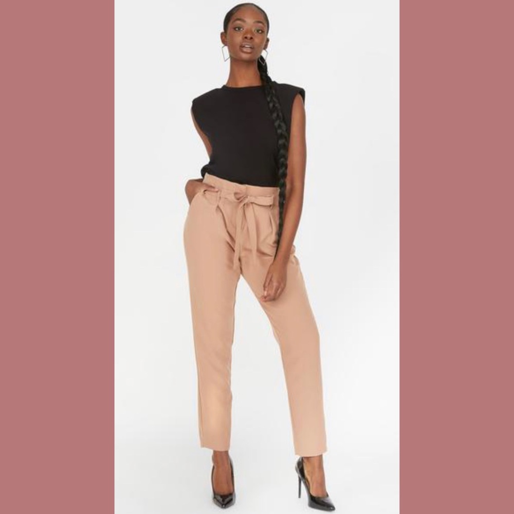 High-Rise Paperbag Pants
